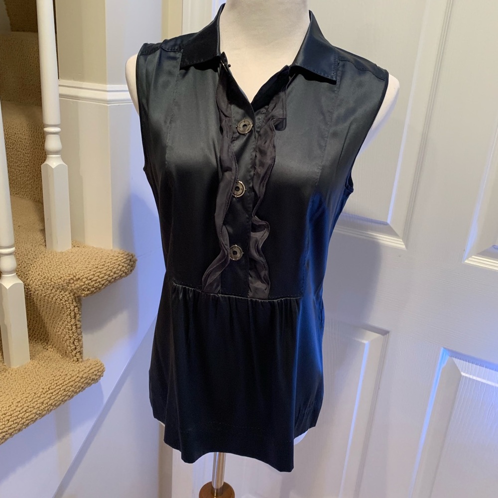 NWT, Tahari silk blouse. Very dark teal color